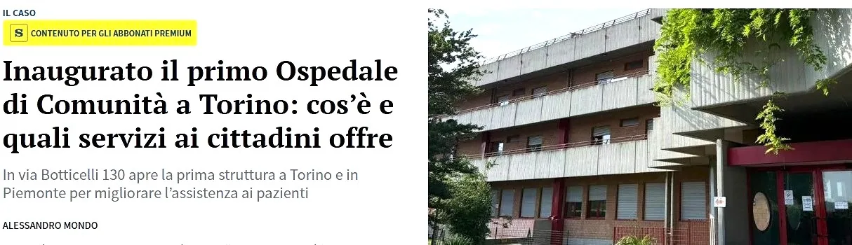 Ospedale di Comunità di via Botticelli 130, Torino — immagine